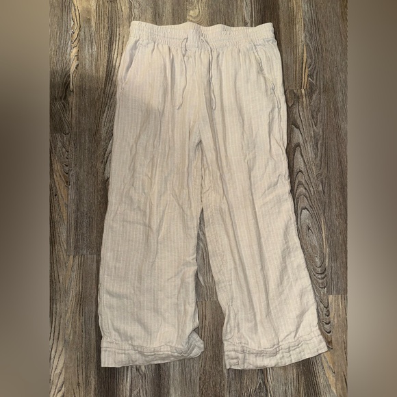 Time and Tru Light Beige Stripped Casual Pants - Picture 1 of 5